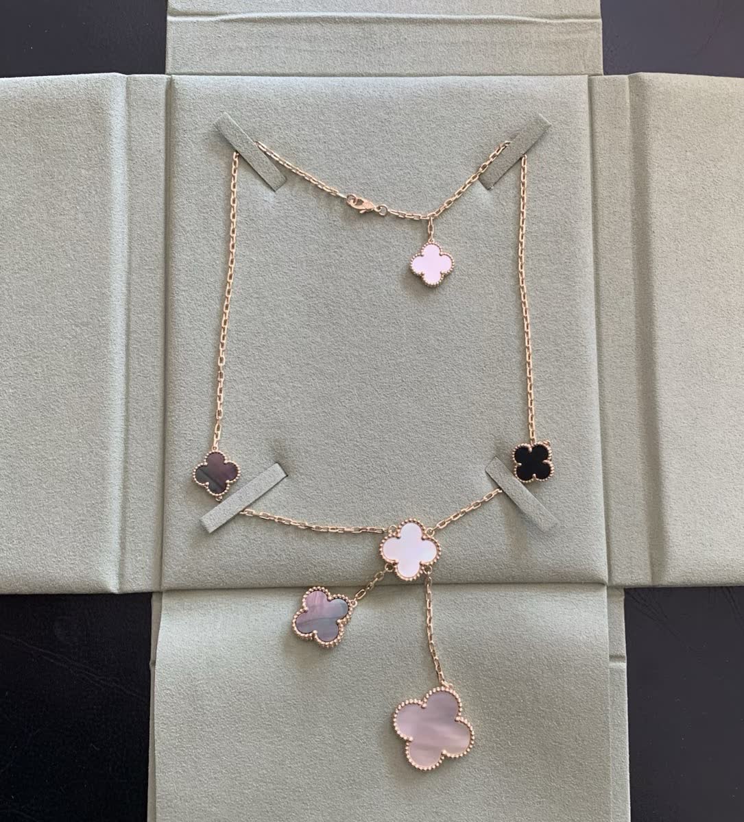 Van Cleef & Arpels Alhambra Gold and Enamel Necklace